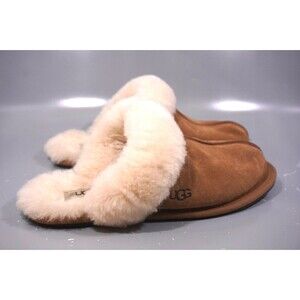 UGG Scuffette II Authentic Chestnut Suede Sheepskin Slippers Womens Size 8